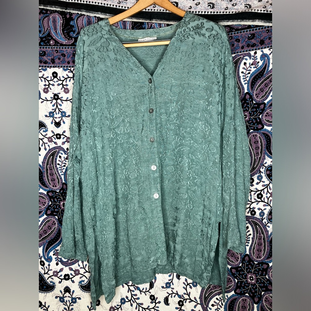 Bryn Walker Textured Button Down Top - image 1